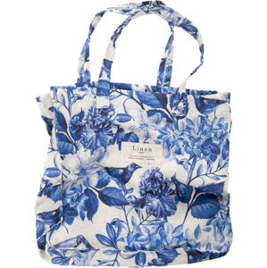 Látková taška Really Nice Things Blue Flowers, šířka 42 cm