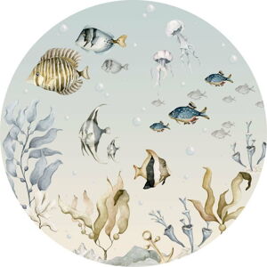 Nástěnná dětská samolepka Dekornik Sea World in a Circle, ø 150 cm