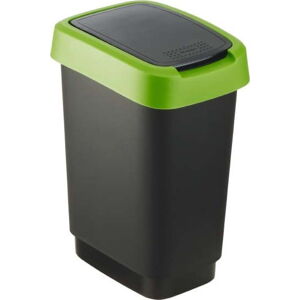 Zeleno-černý odpadkový koš z recyklovaného plastu 10 l Twist - Rotho