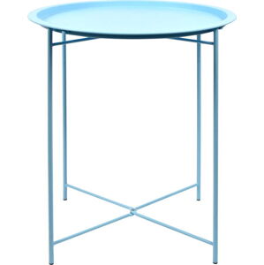 Ocelový rozkládací zahradní stolek v tyrkysové barvě Esschert Design, 46 x 46 x 52 cm