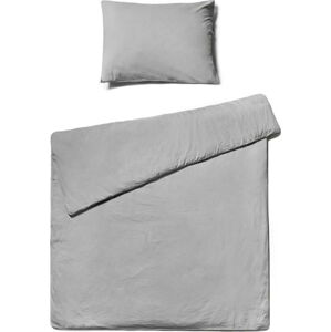 Světle šedé povlečení na jednolůžko ze stonewashed bavlny Bonami Selection, 140 x 200 cm