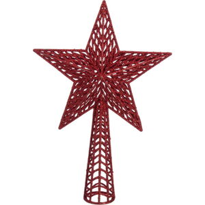 Červená vánoční špička na stromeček Casa Selección, ø 18 cm