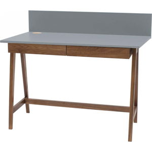 Šedý psací stůl s podnožím z jasanového dřeva Ragaba Luka Oak, délka 85 cm