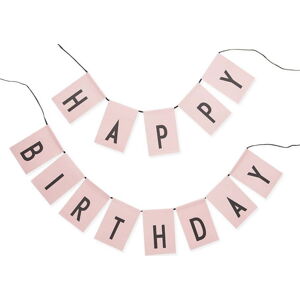 Růžová girlanda Design Letters Happy Birthday