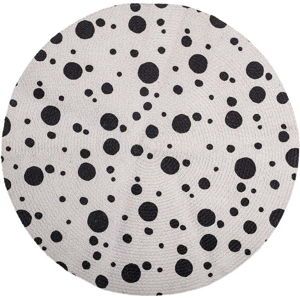 Dětský černo-šedý koberec Bloomingville Mini Dots, ⌀ 80 cm