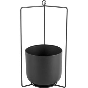 Černý kovový závěsný květináč PT LIVING Spatial, výška 36 cm