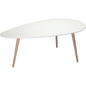 Bílý konferenční stolek s nohami z bukového dřeva Furnhouse Fly, 116 x 66 cm
