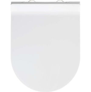 Bílé WC sedátko se snadným zavíráním Wenko Habos, 46 x 36 cm