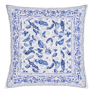 Modro-béžový bavlněný dekorativní povlak na polštář Westwing Collection Andrea, 45 x 45 cm