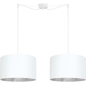 Bílé dvojité stropní svítidlo s vnitřkem ve stříbrné barvě Sotto Luce Mika
