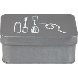 Šedý kovový box na kosmetiku LABEL51