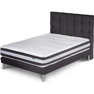 Tmavě šedá postel s matrací Stella Cadente Mars Saches, 140 x 200  cm