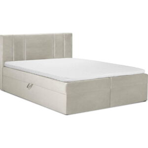 Béžová boxspring postel s úložným prostorem 140x200 cm Afra – Mazzini Beds