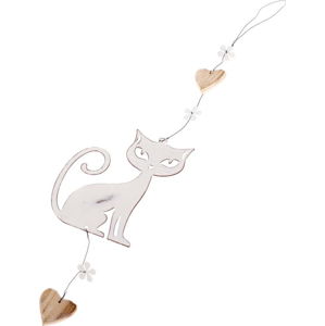 Kovová závěsná dekorace ve tvaru kočky Dakls Cat, výška 37 cm
