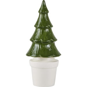 Zelený keramický dekorativní vánoční stromek KJ Collection, výška 27 cm