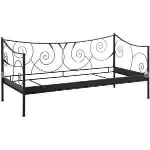 Černá kovová postel Støraa Isabelle, 90 x 200 cm