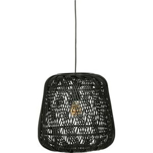 Černá závěsná lampa z bambusu WOOOD Moza, ø 36 cm