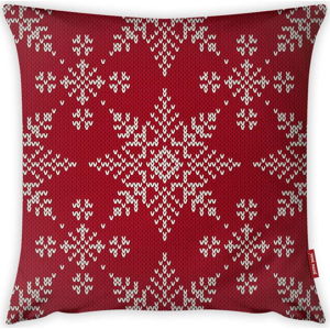 Povlak na polštář Vitaus Christmas Period Red Snowflakes Pattern, 43 x 43 cm