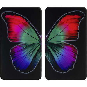 Kryty na sporák v sadě 2 ks z tvrzeného skla 52x30 cm Butterfly by Night – Wenko