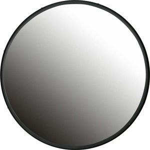 Nástěnné zrcadlo s černým rámem WOOOD Lauren, Ø 80 cm