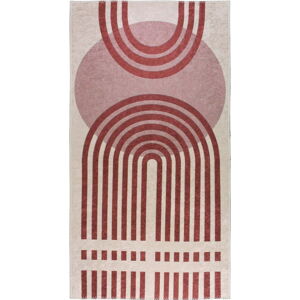 Červeno-bílý pratelný koberec 120x180 cm – Vitaus