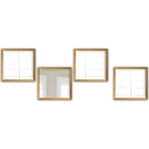 Sada 4 nástěnných zrcadel s rámem ve zlaté barvě Oyo Concept Setayna, 24 x 24 cm