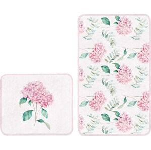 Bílo-růžové koupelnové předložky v sadě 2 ks 60x100 cm BPS290 – Mila Home
