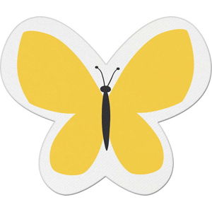 Žlutý dětský polštářek s příměsí bavlny Mike & Co. NEW YORK Pillow Toy Butterfly, 26 x 30 cm