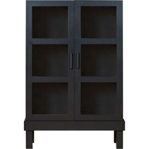 Černá vitrína z borovicového dřeva 107x160 cm Bonk – Basiclabel