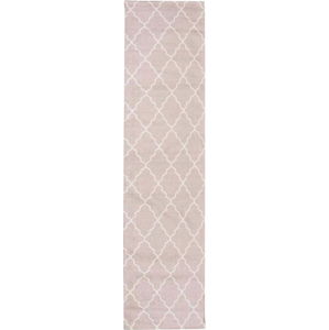 Růžový běhoun Floorita Lattice, 60 x 220 cm