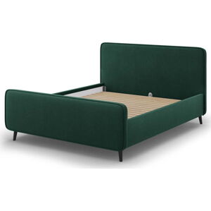 Zelená čalouněná dvoulůžková postel s roštem 160x200 cm Kaia - Micadoni Home