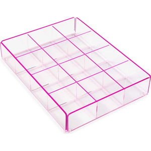 Pink úložný box s 12 přihrádkami Versa Ariel