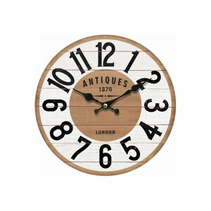 Dřevěné nástěnné hodiny Dakls Vintage, ø 34 cm