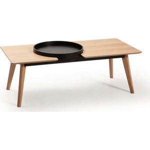 Hnědý konferenční stolek s nohami z dubového dřeva Marckeric India