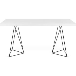 Bílý stůl s černými nohami TemaHome Multi, 180 x 77 cm