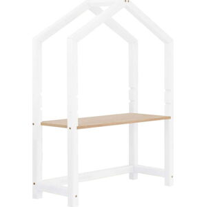 Bílý dřevěný stůl ve tvaru domečku Benlemi Stolly, 97 x 39 cm