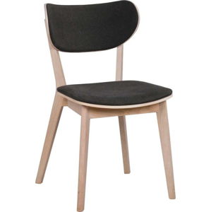 Světle hnědá dubová jídelní židle s tmavě šedým sedákem Rowico Cato