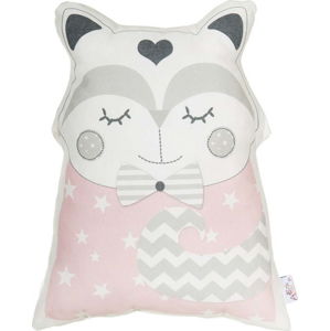 Růžový dětský polštářek s příměsí bavlny Mike & Co. NEW YORK Pillow Toy Smart Cat, 23 x 33 cm