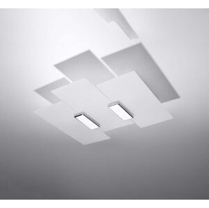 Bílé stropní svítidlo se skleněným stínidlem 42x40 cm Veronica – Nice Lamps