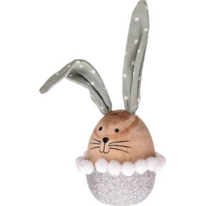 Šedá dřevěná velikonoční dekorace Dakls Bunny