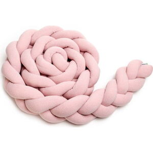 Růžový bavlněný pletený mantinel T-TOMI , délka 360 cm