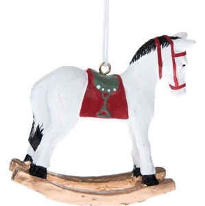 Bílá závěsná dekorace ve tvaru koně Dakls