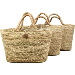 Sada 3 úložných košů z mořské trávy HSM collection Basket Set