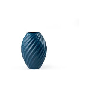 Modrá porcelánová váza Morsø River, výška 16 cm