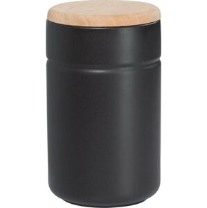 Černá porcelánová dóza s dřevěným víkem Maxwell & Williams Tint, 900 ml