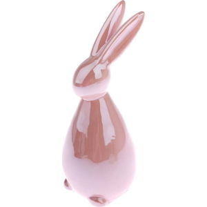 Růžová keramická dekorace ve tvaru zajíce Dakls Easter Deco Hare