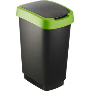 Zeleno-černý odpadkový koš z recyklovaného plastu 25 l Twist - Rotho