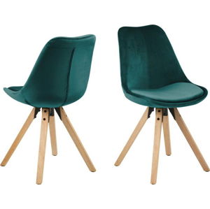 Sada 2 zelených jídelních židlí Actona Damia Velvet