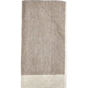 Hnědý ručník s příměsí lnu Zone Inu, 100 x 50 cm