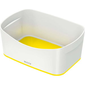 Bílo-žlutý plastový úložný box MyBox - Leitz